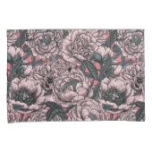 Pink peony flowers and moths kissenbezug (Vorderseite-Rechts)