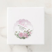 Pink Peony Foliage Aquarellbrücke Vielen Dank Geschenkanhänger (Beispiel)
