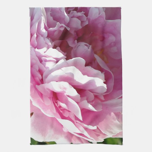 Pink Peony Foto Hütte Bauernhof Blumengarten Geschirrtuch (Vertikal)