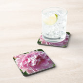 Pink Peony Foto Hütte Bauernhof Blumengarten Getränkeuntersetzer (Rechte Seite)