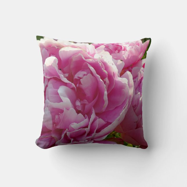 Pink Peony Foto Hütte Bauernhof Blumengarten Kissen (Vorderseite)