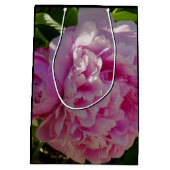 Pink Peony Foto Hütte Bauernhof Blumengarten Mittlere Geschenktüte (Rückseite)