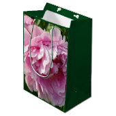 Pink Peony Foto Hütte Bauernhof Blumengarten Mittlere Geschenktüte (Vorderseite Schrägansicht)