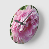 Pink Peony Foto Hütte Bauernhof Blumengarten Runde Wanduhr (Winkel)