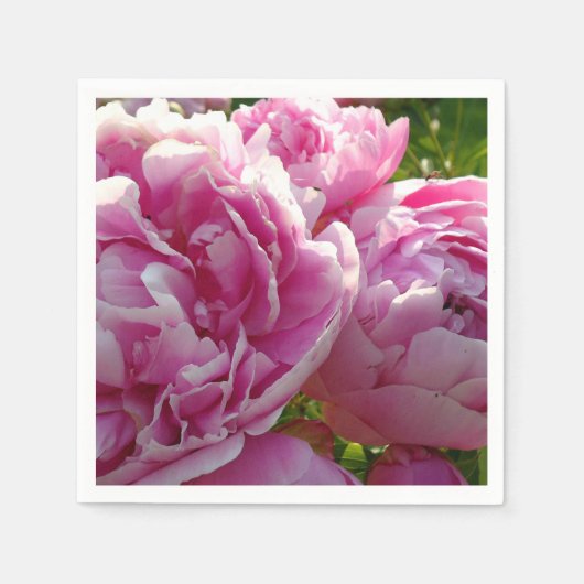 Pink Peony Foto Hütte Bauernhof Blumengarten Serviette (Vorderseite)