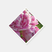 Pink Peony Foto Hütte Bauernhof Blumengarten Serviette (Ecke)