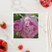 Pink Peony Foto Hütte Bauernhof Blumengarten Serviette (Beispiel)