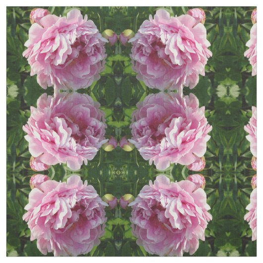 Pink Peony Foto Hütte Bauernhof Blumengarten Stoff (Muster)
