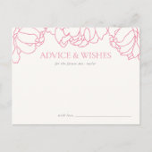 Pink | Peony Garden Brautparty Advisor Card Postkarte (Vorderseite)