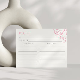 Pink | Peony Garden Brautparty Rezept Card Postkarte