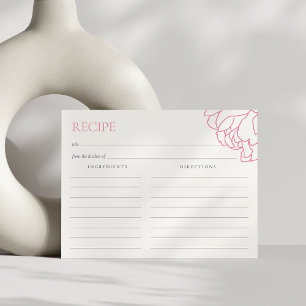 Pink   Peony Garden Brautparty Rezept Card Postkarte