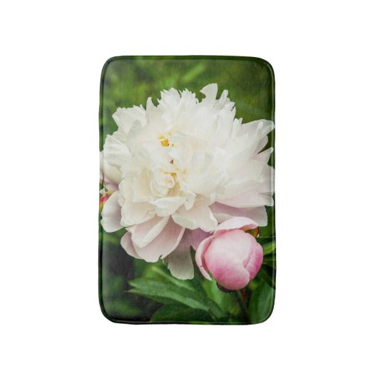Pink Peony Garden Flowers Badematte (Vorderseite Vertikal)