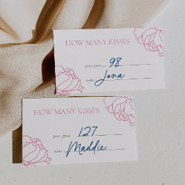 Pink | Peony Garden "How many Kisses" Guess Card Begleitkarte