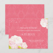 Pink Peony Garden Wedding Save the Date Einladung (Vorne/Hinten)