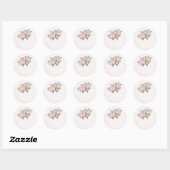 Pink Peony Gastgeschenk Hochzeit Stickers (Blatt)