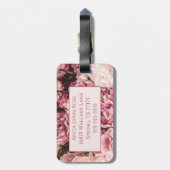 Pink Peony Gepäckanhänger (Rückseite vertikal)
