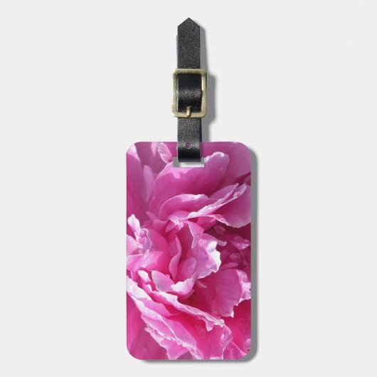 Pink Peony Gepäckanhänger (Vorderseite vertikal)