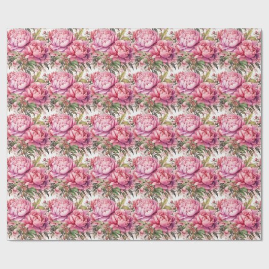 Pink Peony  Geschenkpapier (Flach)