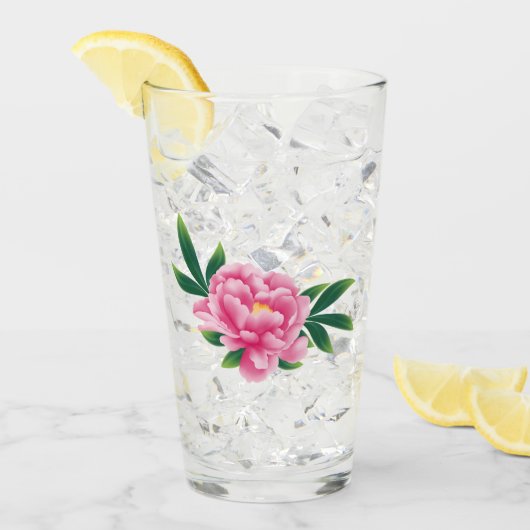 Pink Peony Glass Glas (Vorderseite Ice)