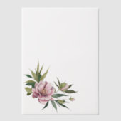 Pink Peony Green Leaves Overlay Pergament Einladungen (Vorderseite)
