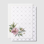 Pink Peony Green Leaves Overlay Pergament Einladungen (Versetzt (Einladung))