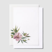 Pink Peony Green Leaves Overlay Pergament Einladungen (Versetzt)
