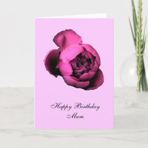 Pink Peony Happy Birthday Card Karte