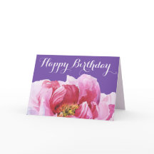 Pink Peony Happy Birthday Grußkarte
