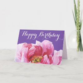 Pink Peony Happy Birthday Grußkarte Karte