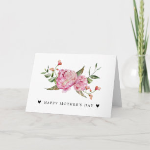 Pink Peony Happy Mother Day Card Karte