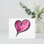 Pink Peony Heart Floral Design Postkarte (Stehend Vorderseite)