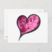Pink Peony Heart Floral Design Postkarte (Vorne/Hinten)