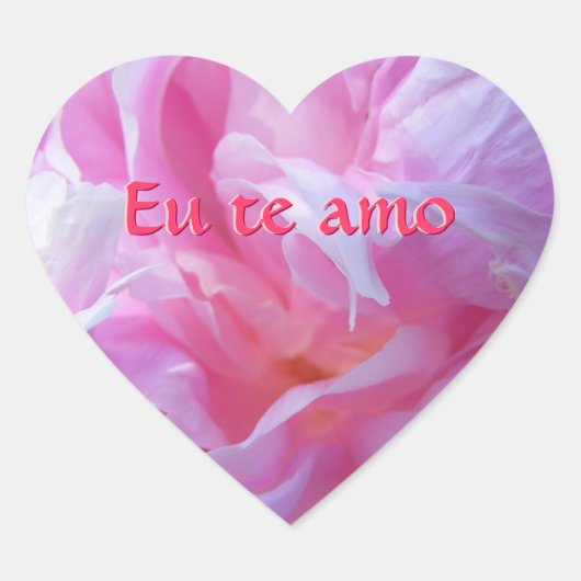 Pink Peony Heart Stickers (Vorderseite)