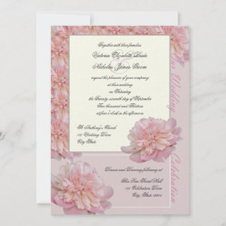 Pink-Peony-Hochzeit Einladung
