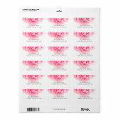 Pink Peony Hochzeitsandetiketten Pony3 Adressaufkleber (Vorne)