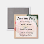 Pink Peony in Sunshine Save the Date Magnet (Vorderseite/Rückseite)