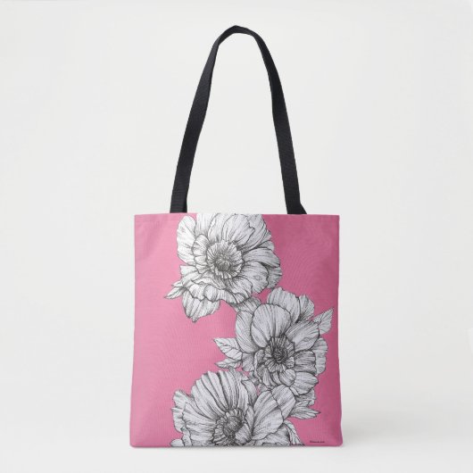 Pink Peony in Tinte Tasche (Vorderseite)
