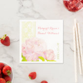 Pink Peony Ivory Imitats Lace Wedding Serviette (Beispiel)