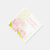 Pink Peony Ivory Imitats Lace Wedding Serviette (Ecke)