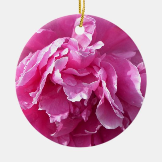 Pink Peony Keramik Ornament (Vorne)