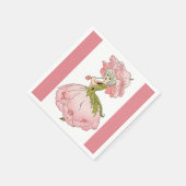 Pink Peony Lady Paper Napkin Serviette (Ecke)