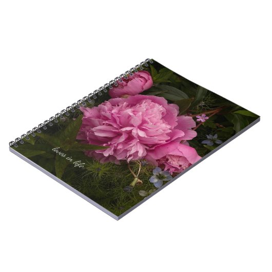 Pink Peony & Liebe-in-a-mist Notizblock (Linke Seite)