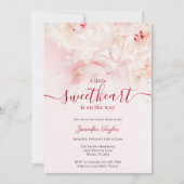 Pink Peony Little Sweetheart Girl Baby Dusche Einladung (Vorderseite)