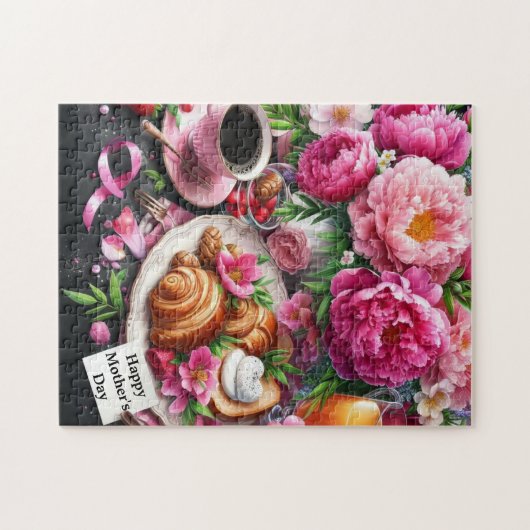 Pink Peony Mother's Day Brunch Jigsaw Puzzle (Horizontal)