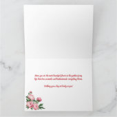 Pink Peony Mother's Day Folded Greeting Card Karte (Innenseite)