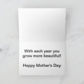 Pink Peony Mother's Large Schriftart Day Card Karte (Innenseite)