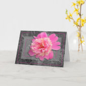 Pink Peony Mother's Large Schriftart Day Card Karte (Gelbe Blume)