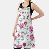 Pink Peony: Muster der Aquarellfarben-Blume Schürze (InSitu)
