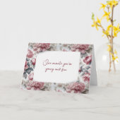 Pink Peony Muster für den alten Spaß zum Geburtsta Karte (Gelbe Blume)