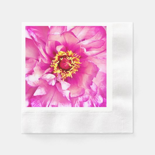 Pink Peony Napkins, Cocktail Cocktail Cocktail Serviette (Vorderseite)